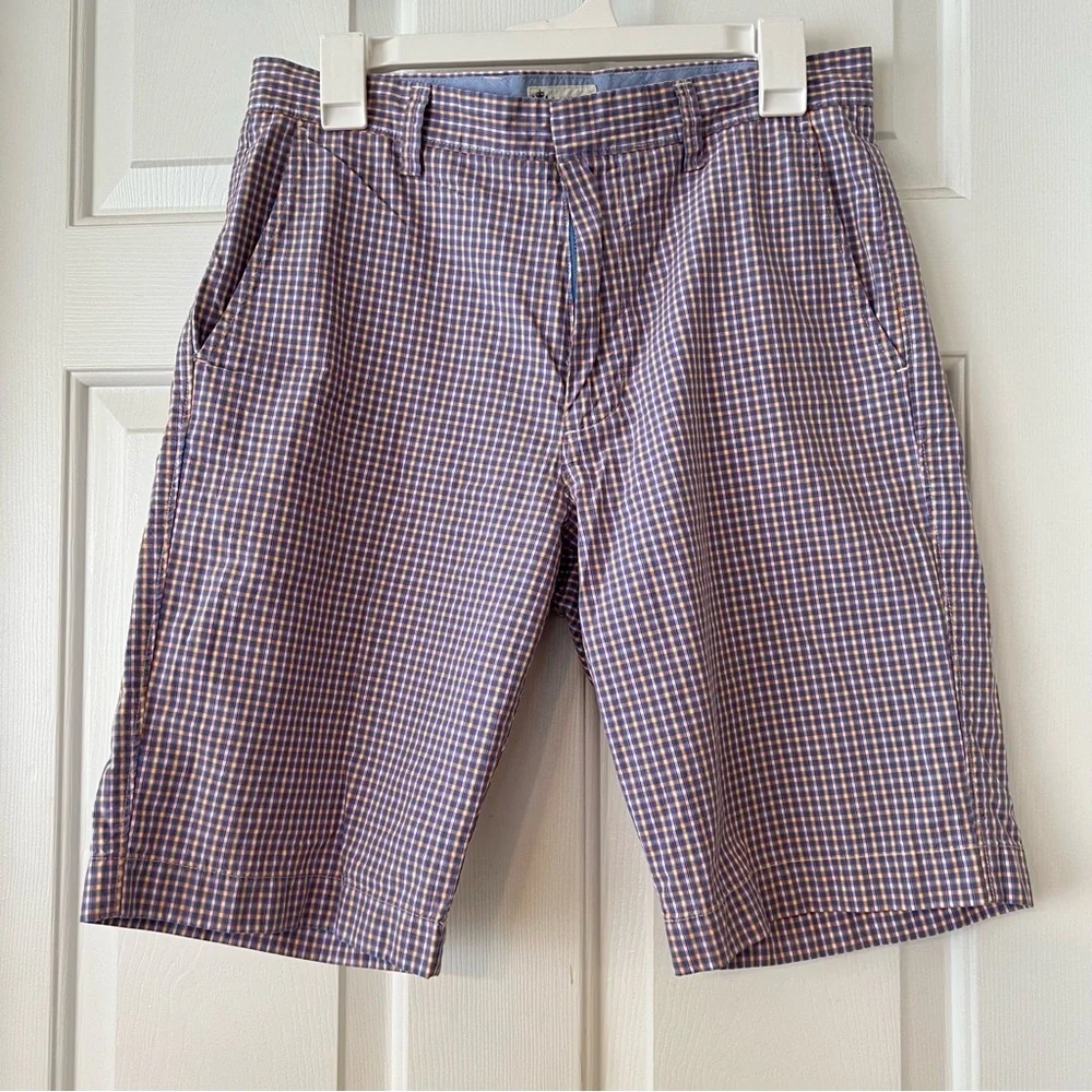 J. Crew Men Rivington Plaid Flat-Front Shorts- Waist 30